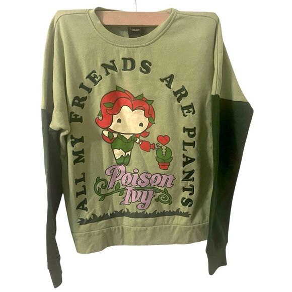 DC Comics Batman Poison Ivy Chibi Plant Friends Crewneck Size XS RARE - Picture 1 of 16